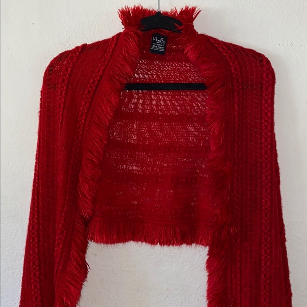 Noelle knit fringe scarf/wrap